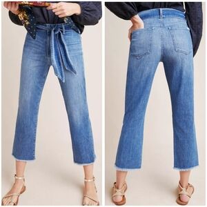 Joe's The Jane High-Rise Cropped Straight Jeans, Belted, Raw Hem, Sz 29, EUC!